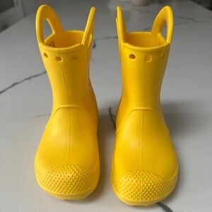 CROCS Bright Yellow Kids Rain Boots